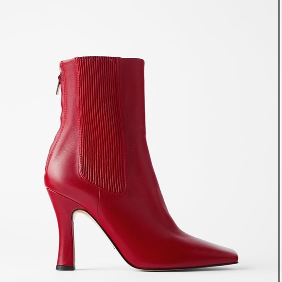 Red boots leather size 8 - Picture 2 of 5